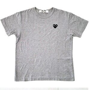Comme des Garçons Play T-Shirt – Large – CDG Black Heart – Gray – Made in Japan